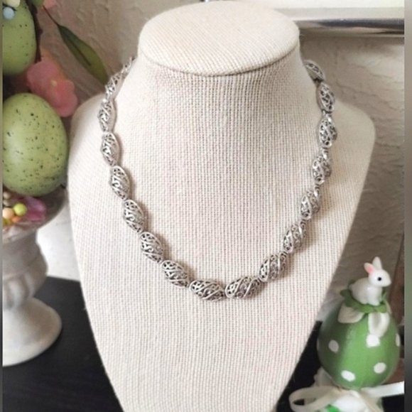 Rare, Vintage, Crown Trifari Filigree Choker Necklace - Picture 1 of 10